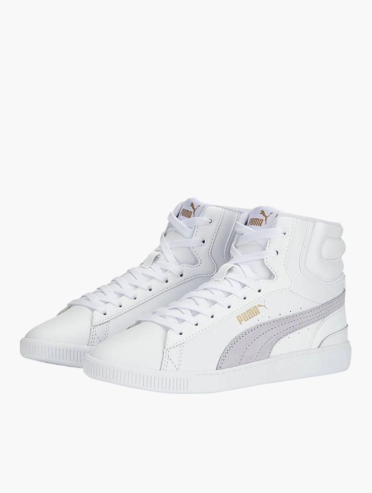 MyRunway Shop PUMA White Spring Lavender Vikky v3 Mid Sneakers